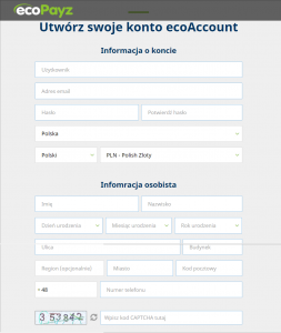 screen wniosku o kartę wirtualną