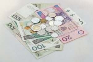 dużo gotówki w różnych nominałach